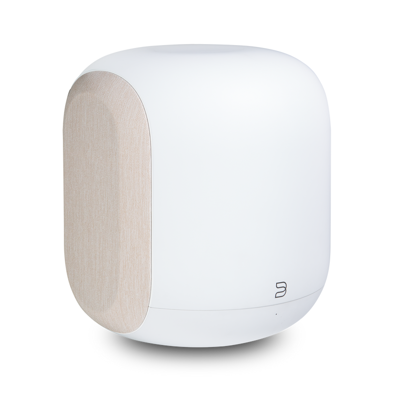 Bluesound PULSE SUB White 3/4 view